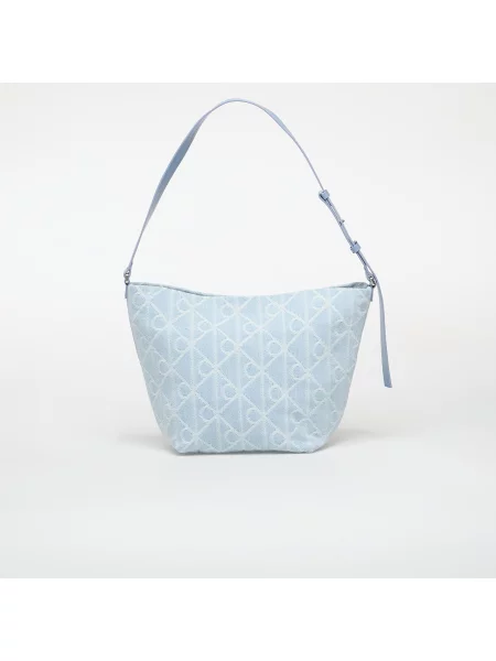 Torba Calvin Klein Emblem Aop Denim Bucket Blue Universal niebieska