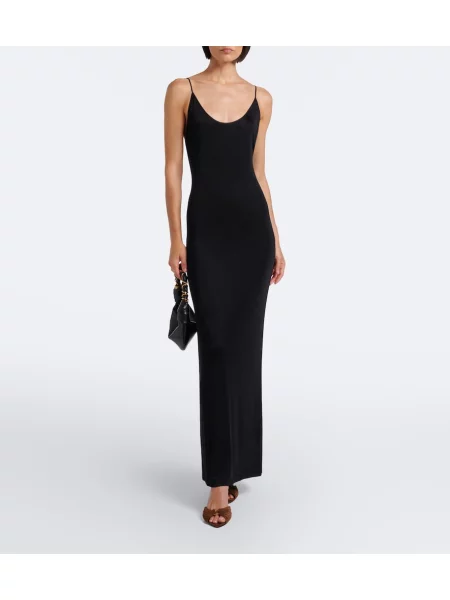 Rochie maxi Saint Laurent din jerseu negru