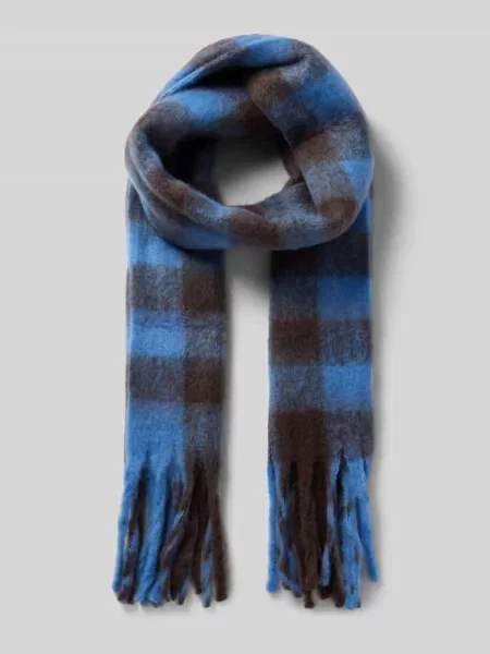 Szal z frędzlami model ‘IAMANUELLA’ Ichi niebieska