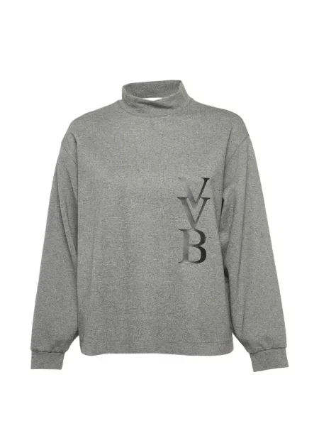 Pulover Victoria Victoria Beckham tricotate cu aplicații gri