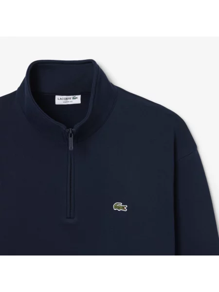 Lacoste Bluza Z Kołnierzem Na Z Dresówki granatowa