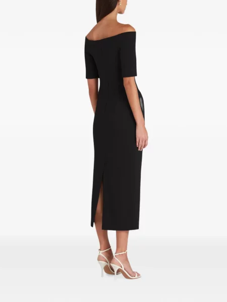 Rochie midi Violante Nessi cu umerii deschiși negru