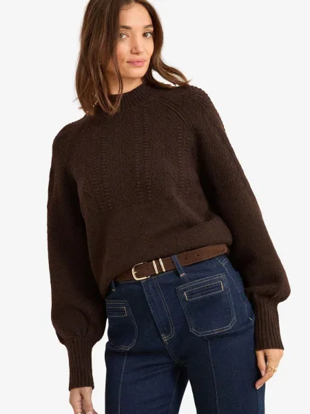 Love & roses Pulover ciocolatiu