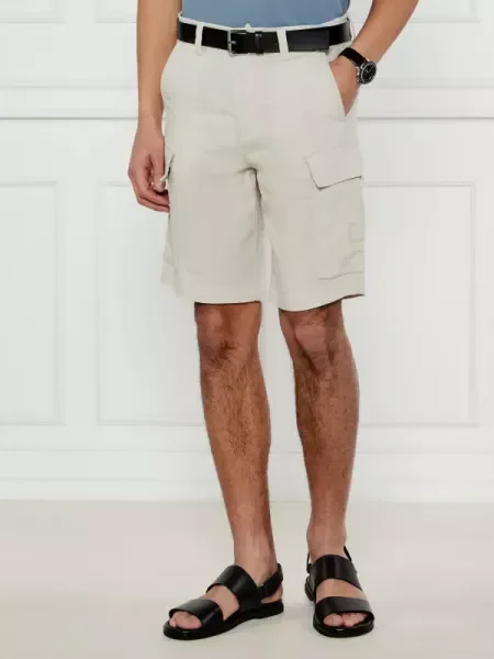 BOSS ORANGE Len rövidnadrág | Relaxed fit bézs