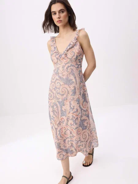Trendyol Rochie porumbel / corai / roz pudră albastru