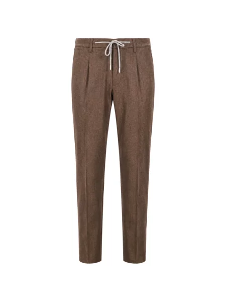 Pantaloni Eleventy cu cordon maro
