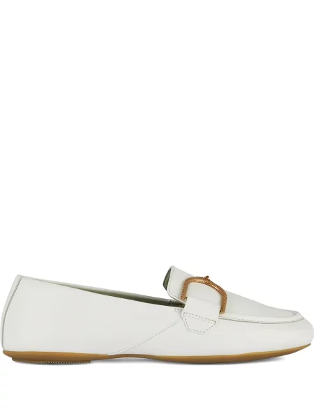 Pantofi loafer Geox cu cataramă alb