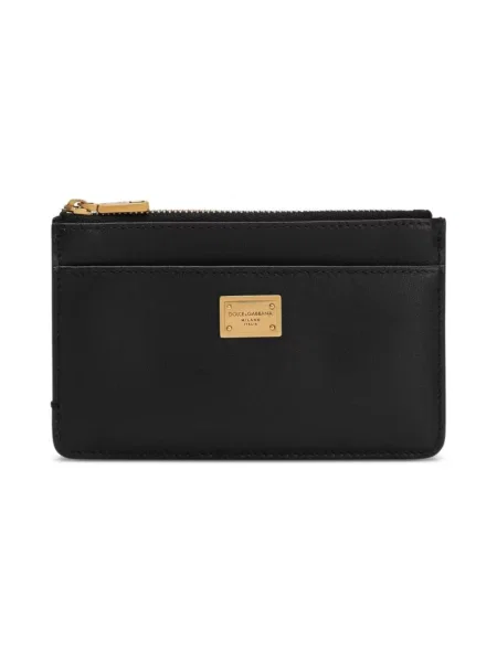 Portfel Dolce And Gabbana z logo skórzany czarny