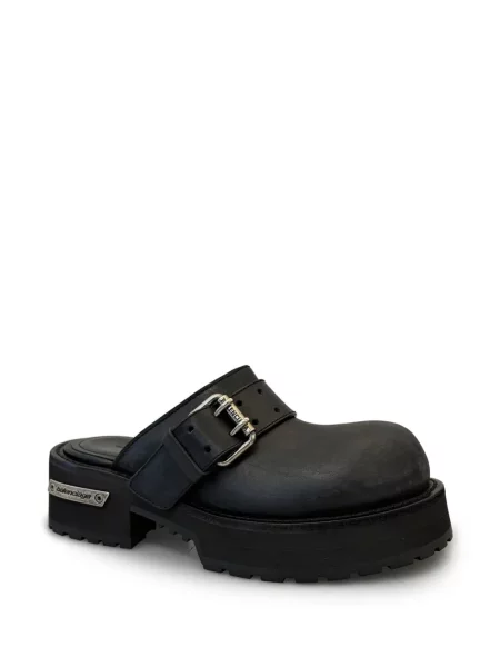 Papuci tip mules Balenciaga cu cataramă negru