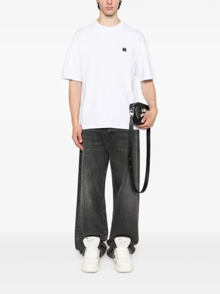 Tricou Amiri cu broderie alb