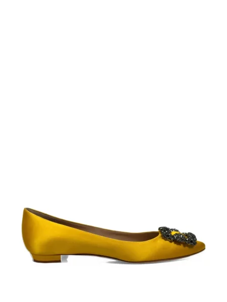 Balerinos Manolo Blahnik su sagtimis geltona