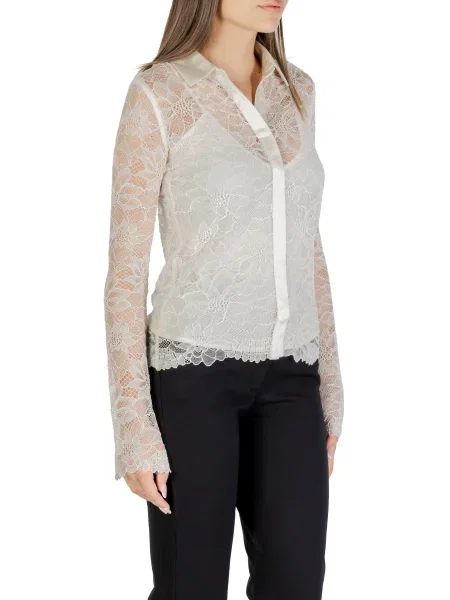 Bluzka 2 w 1 o kroju regular fit Guess beżowa