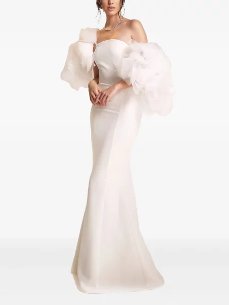 Rochie Ana Radu cu volane de costum alb