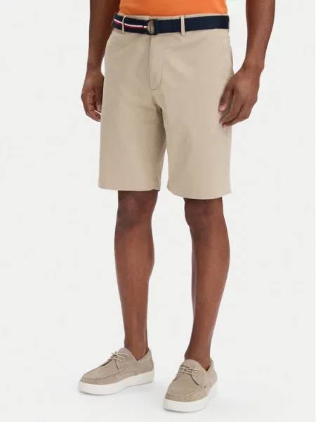 Tommy Hilfiger Szövet rövidnadrág Denton Világos bézs