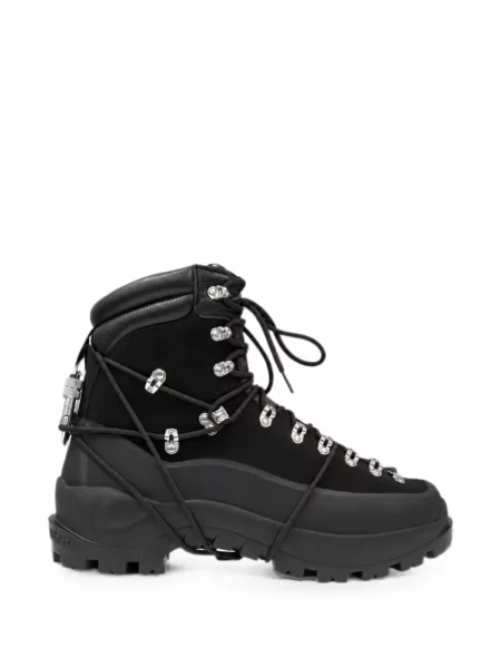 Botine Heliot Emil cu șireturi din dantelă negru