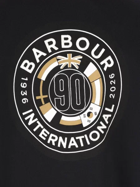 Pulover Barbour cu autograf negru