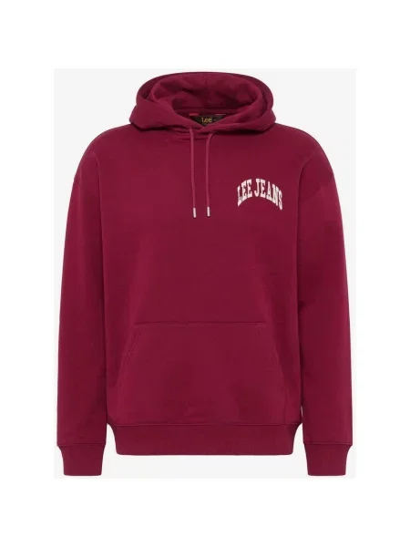 Bordowa bluza z kapturem Lee Varsity S czerwona