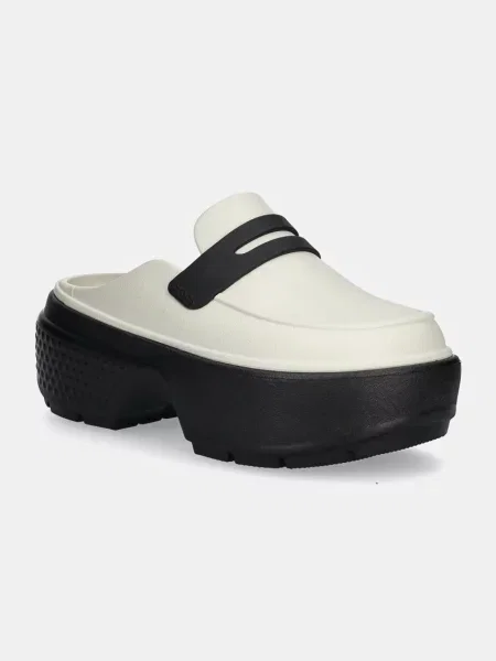 Чехли Crocs Stomp Loafer Clog с платформа бежово