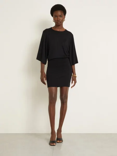 Jacquemus Sukienka Z Dzianiny La Robe Maille Mananco Z Wełny Merynosowej schwarz czarna