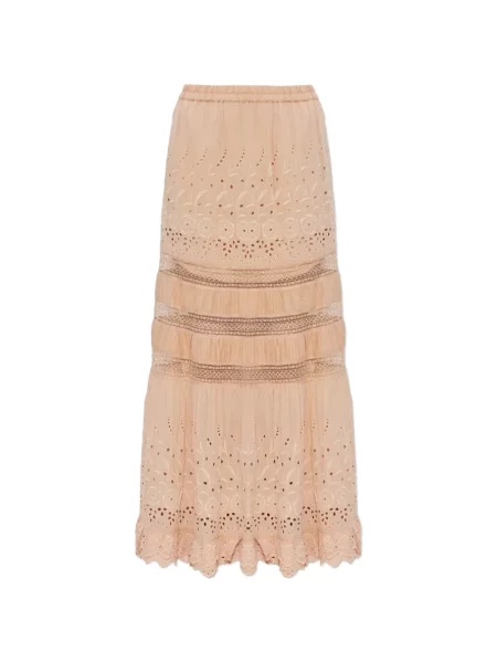 Fusta maxi Allsaints cu broderie roz