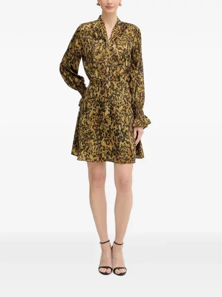 Rochie mini Morgan cu imprimeu animal print galben