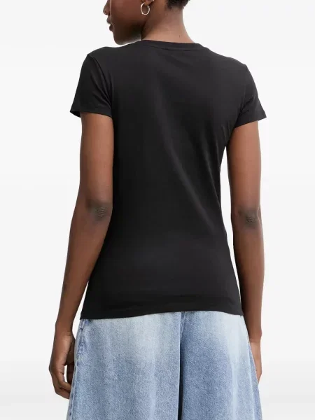 Tricou Armani Exchange cu decolteu în V negru