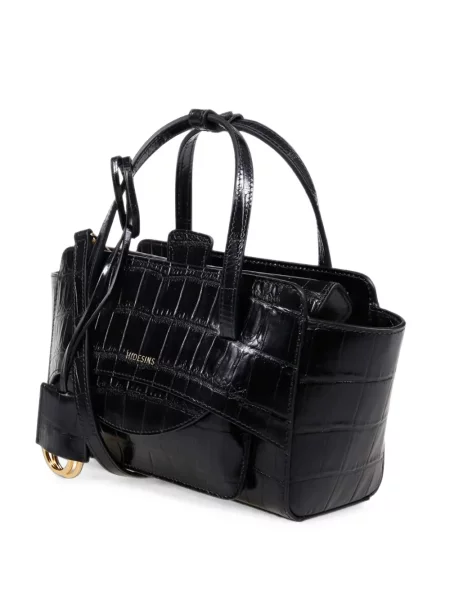 Geantă shopper Hidesins din piele negru