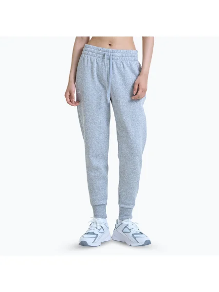 Pantaloni pentru femei Under Armour Rival Fleece Joggers mod gray light heather/white alb