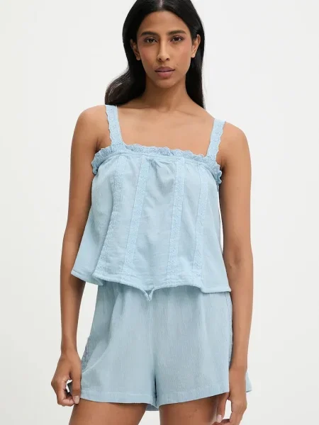 Answear Lab bluzka i szorty niebieski