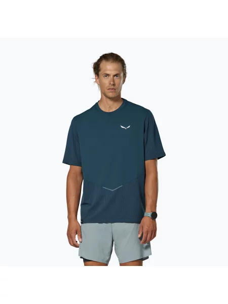 Tricou pentru bărbați Salewa Pedroc Dry Hyb pond blue albastru