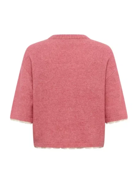 Sweter Cream wełniany różowy