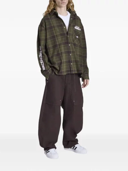 Haftowana podkoszulka Adidas na ramiączkach do biegania brązowa