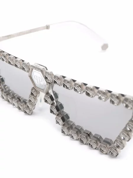 Křišťálové sluneční brýle Philipp Plein stříbrné