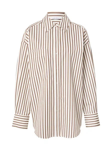 & Other Stories Bluză maro caramel / maro închis alb