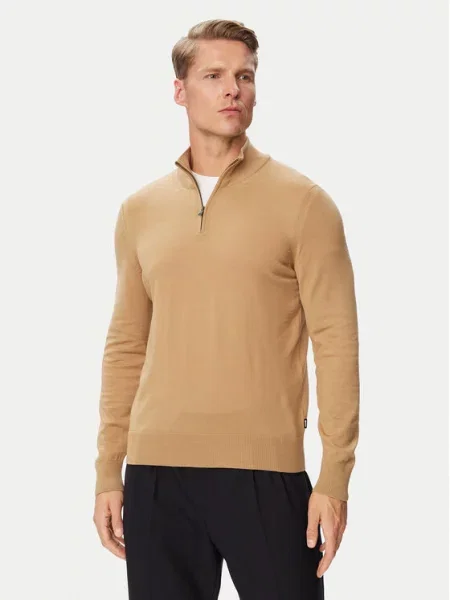 BOSS Sweter H-Ebenji beżowy