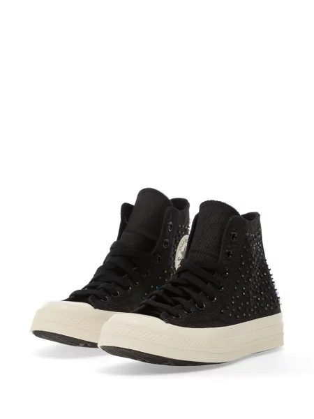 Top Converse cu motiv cu inimi maro