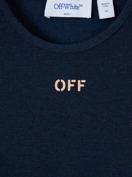Lung tricou Off-white cu imagine alb