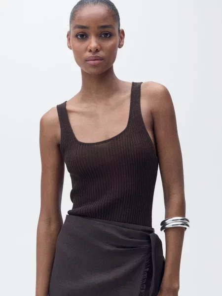 Топ MANGO коричневий