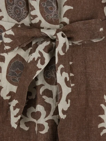 Maksi sukienka maxi Bazar Deluxe wiązana garniturowa brązowa