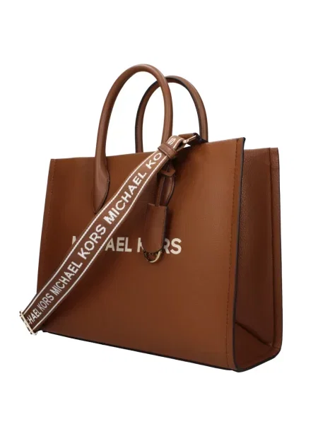 Geantă shopper Michael Kors cu autograf maro