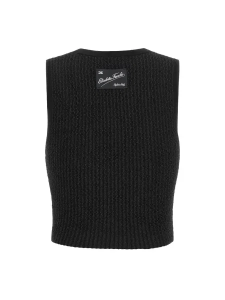 Dzianinowy top Elisabetta Franchi czarny