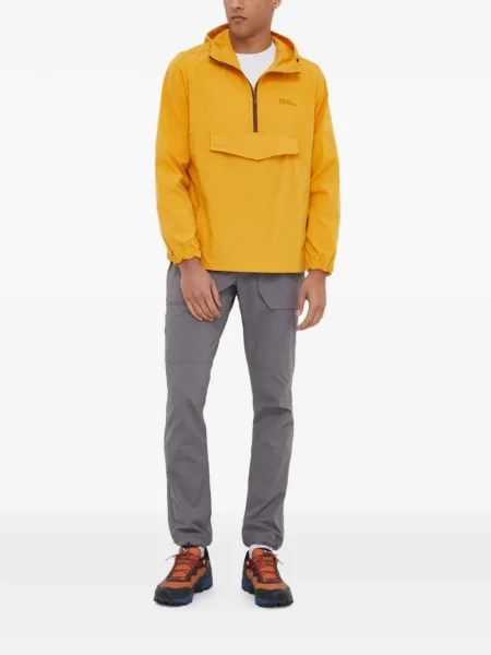 Geacă Jack Wolfskin cu glugă galben