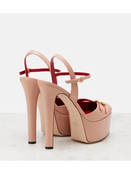 Pantofi cu toc Valentino Garavani din piele cu platformă roz