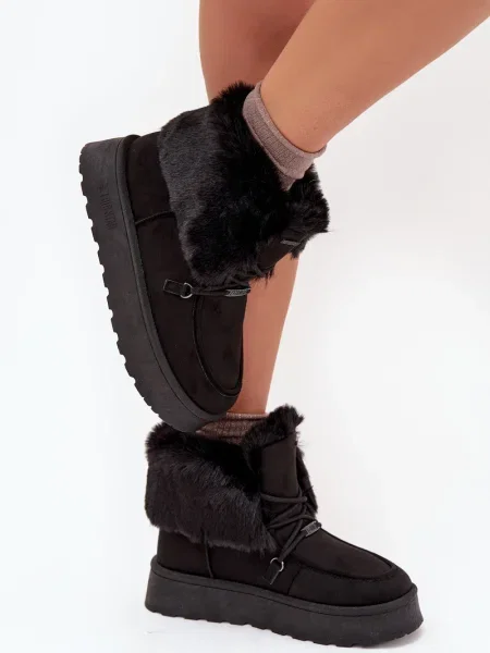 Čizme za snijeg Big Star Shoes s platformom crna