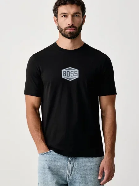 BOSS Orange tricou pentru bărbați din negru