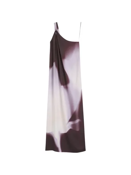 Rochie cu un singur umăr Boss cu un umăr gol maro