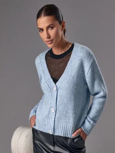Кардиган TrikoBakh вовна/поліестер блакитний