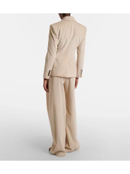 Pantaloni Brunello Cucinelli de catifea cord alb