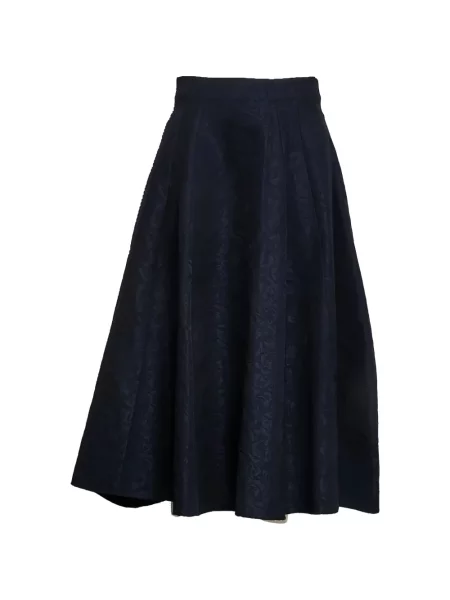 Fustă midi 's Max Mara cu model floral din jacard în linie A albastru