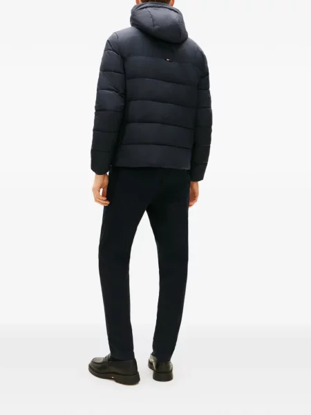 Geacă Tommy Hilfiger cu glugă albastru